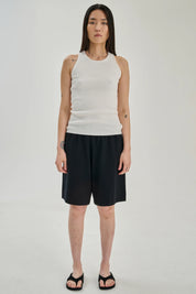 Ribbed tanktop cotton cashmere  - Off white