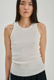 Ribbed tanktop cotton cashmere  - Off white