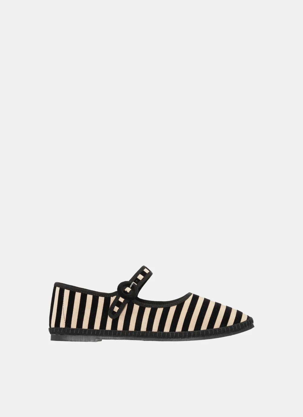 Mary Jane Flats - Stripe silk