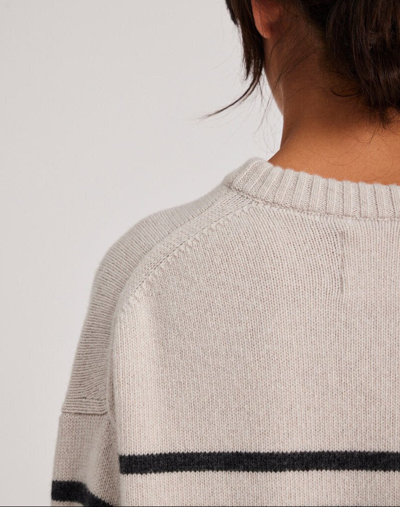 Barbera stripe lambswool jumper - Dark grey stripe - Gai+Lisva - Butik Verk, en livsstilsbutik i hjertet af Dragør