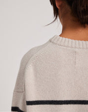 Barbera stripe lambswool jumper - Dark grey stripe - Gai+Lisva - Butik Verk, en livsstilsbutik i hjertet af Dragør