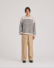 Barbera stripe lambswool jumper - Dark grey stripe - Gai+Lisva - Butik Verk, en livsstilsbutik i hjertet af Dragør