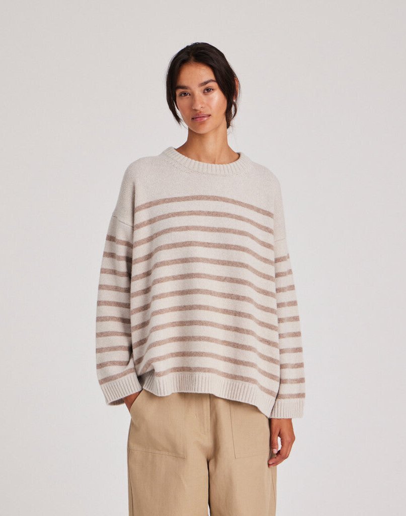 Barbera stripe lambswool jumper - shitake - Gai+Lisva - Butik Verk, en livsstilsbutik i hjertet af Dragør