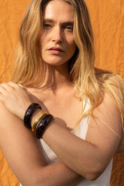 Golden deco bangle armbånd