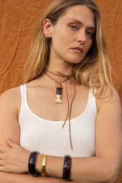 Golden deco bangle armbånd