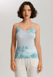Cotton seamless top - ocean tie dye