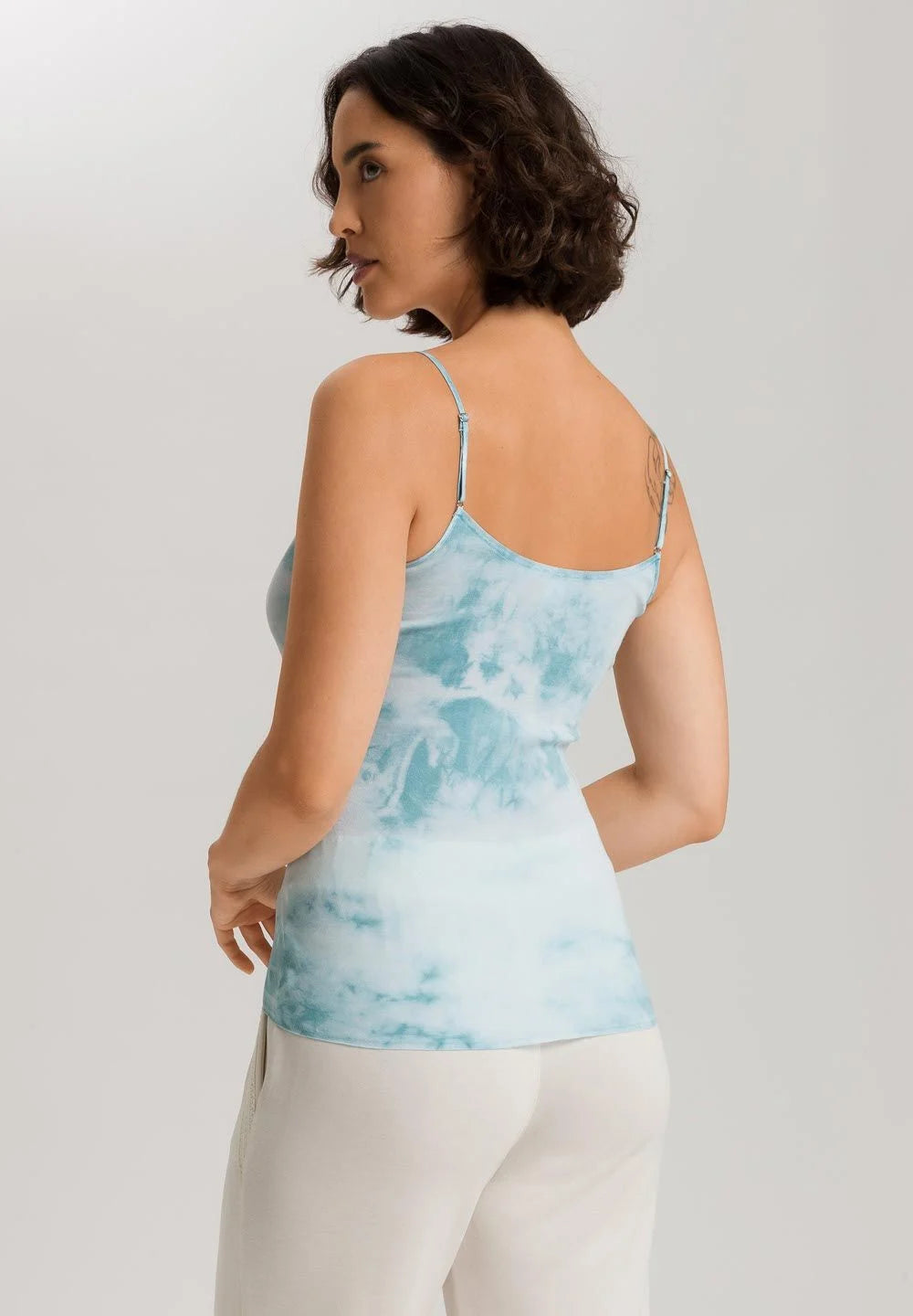 Cotton seamless top - ocean tie dye