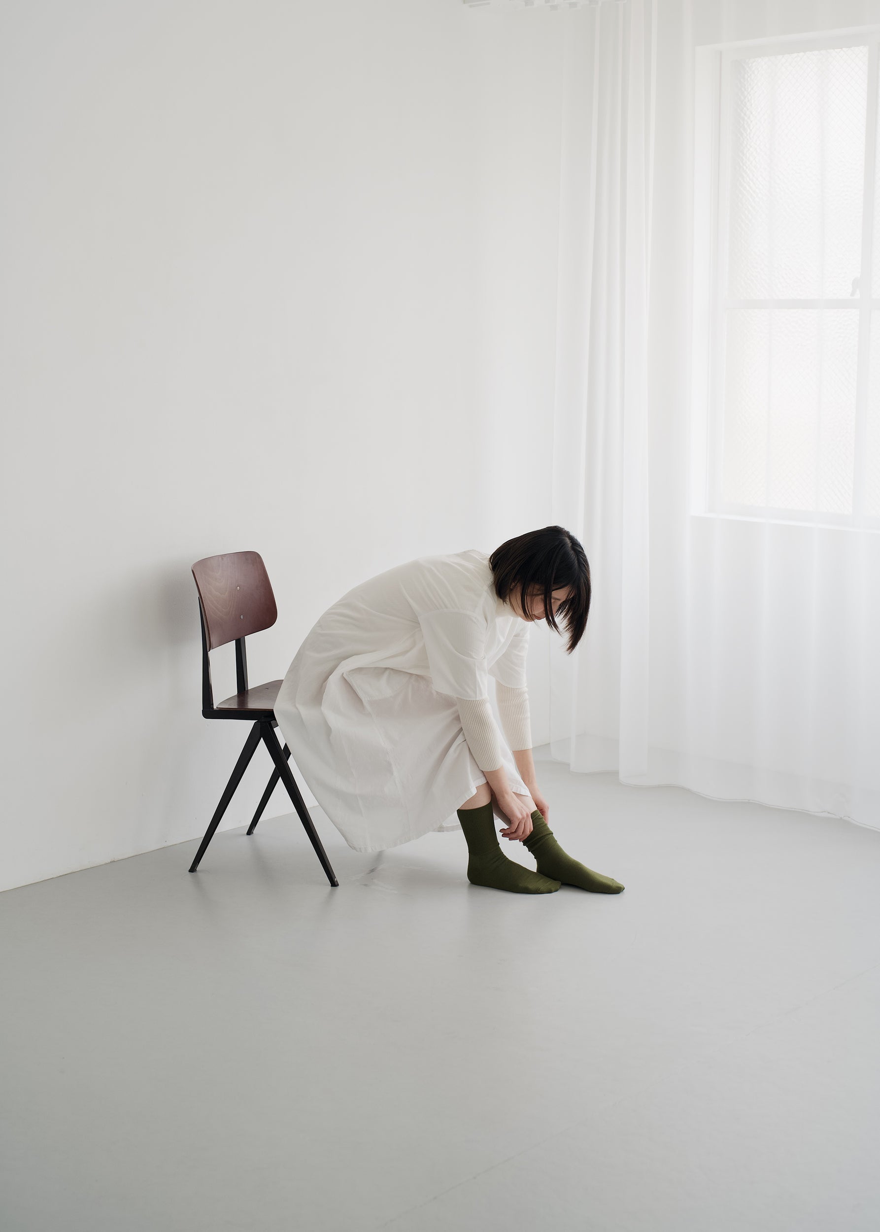 Merino wool ribbed socks - Green