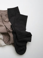 Silk wool double-faced socks - dark mocha