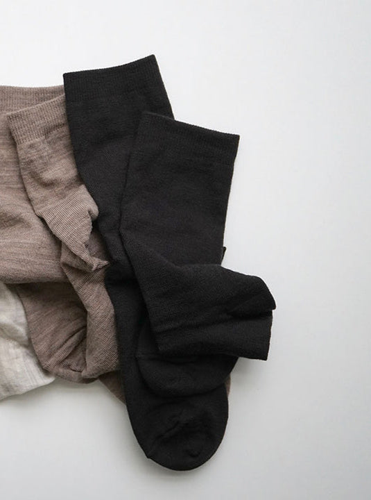 Silk wool double-faced socks - dark mocha