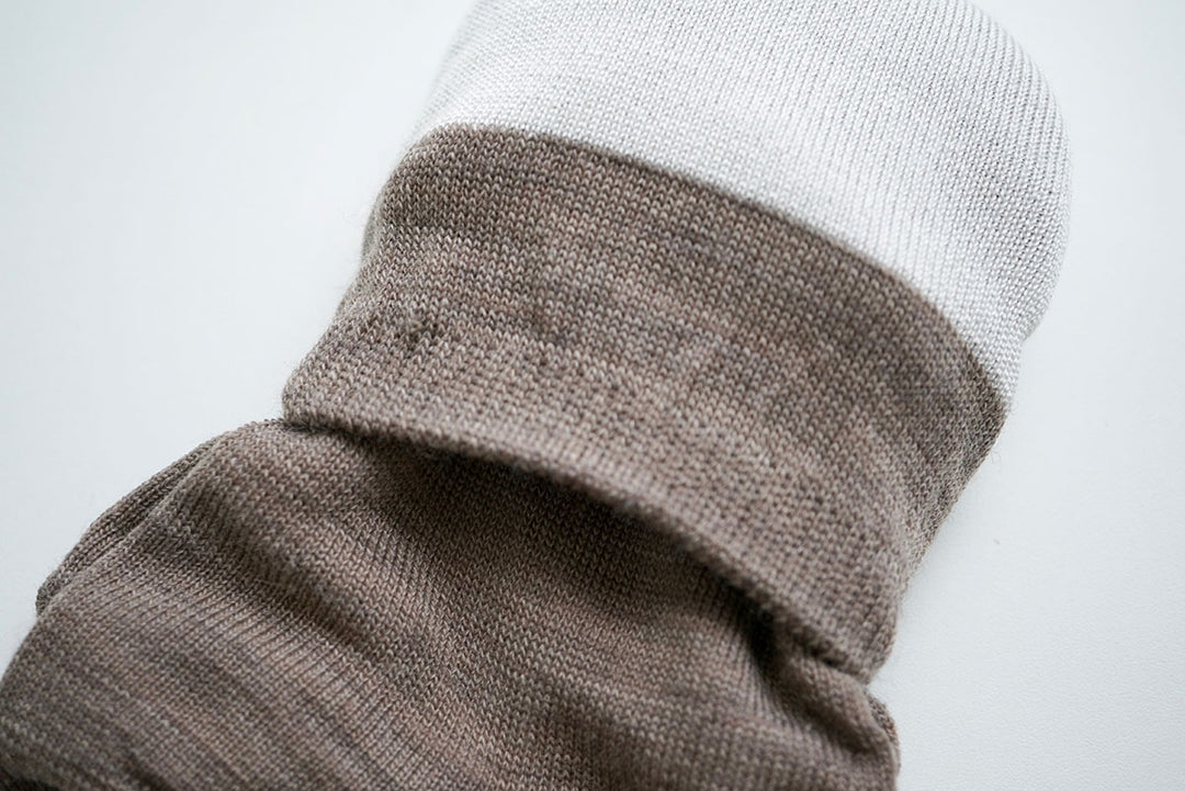 Silk wool double-faced socks - brown