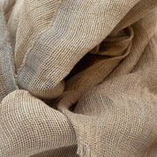 Hør tørklæde - Natur med grå kant