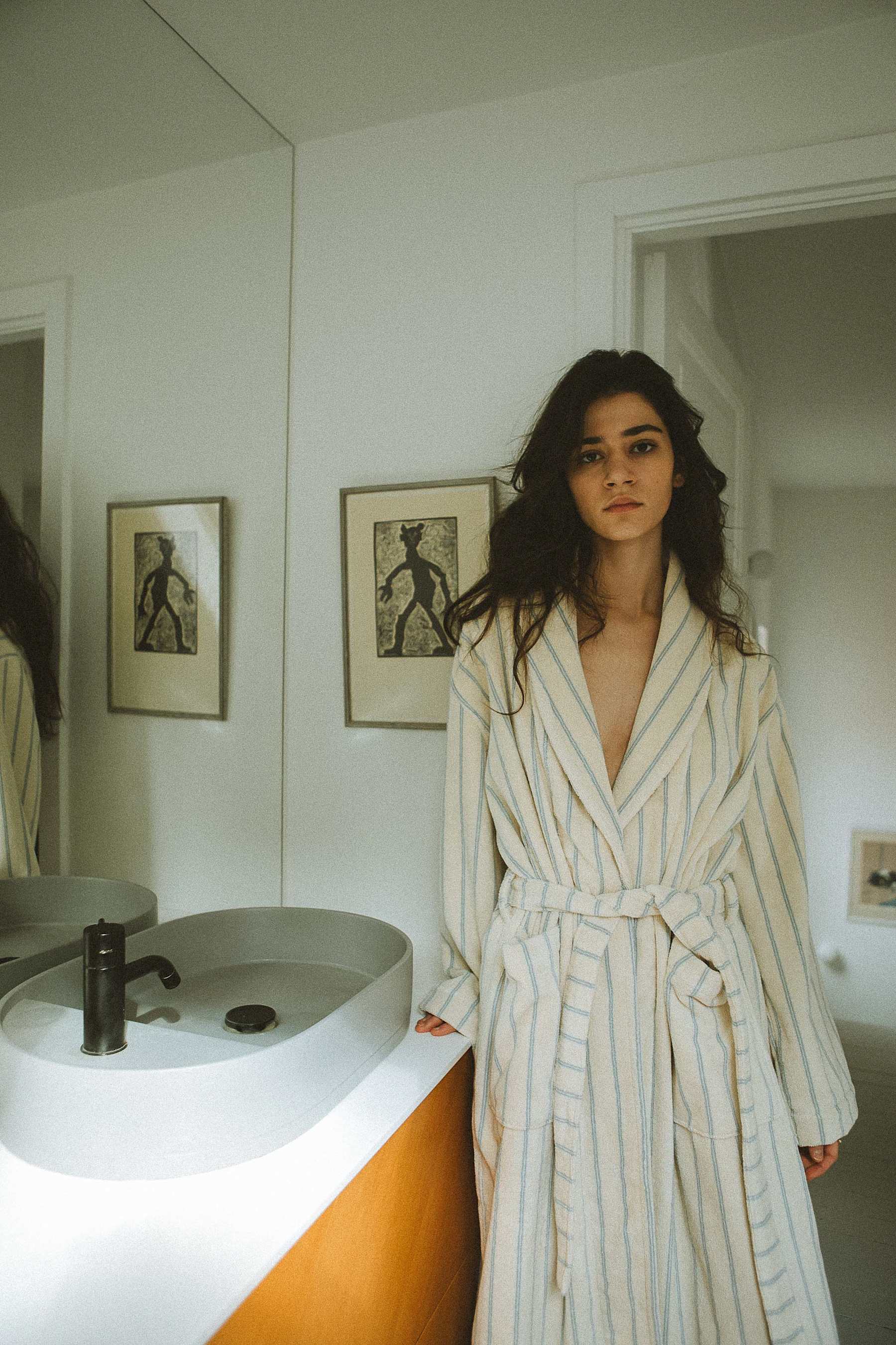 Mia bathrobe - water rain