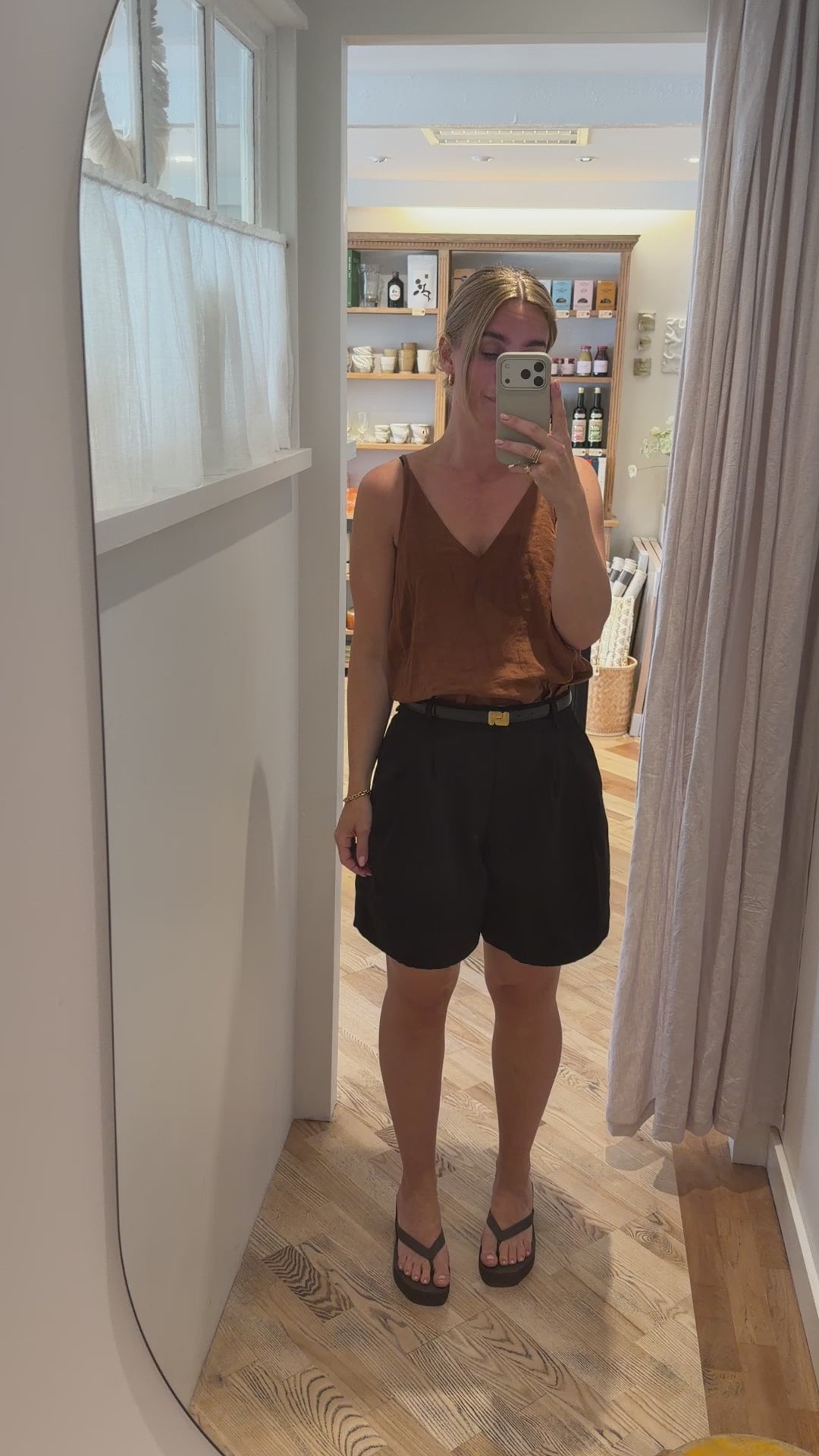 Jose linen top - Cambridge brown
