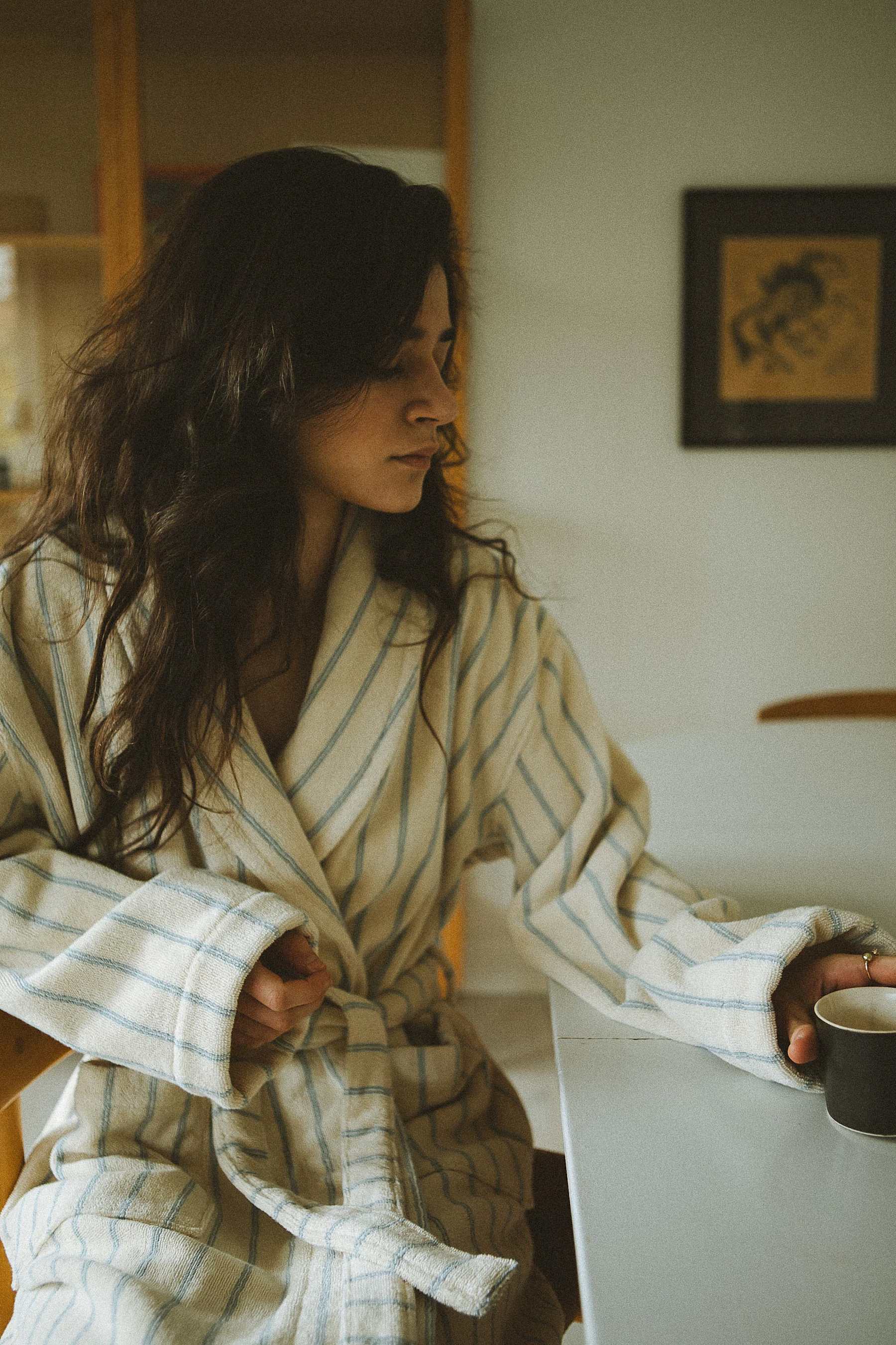 Mia bathrobe - water rain