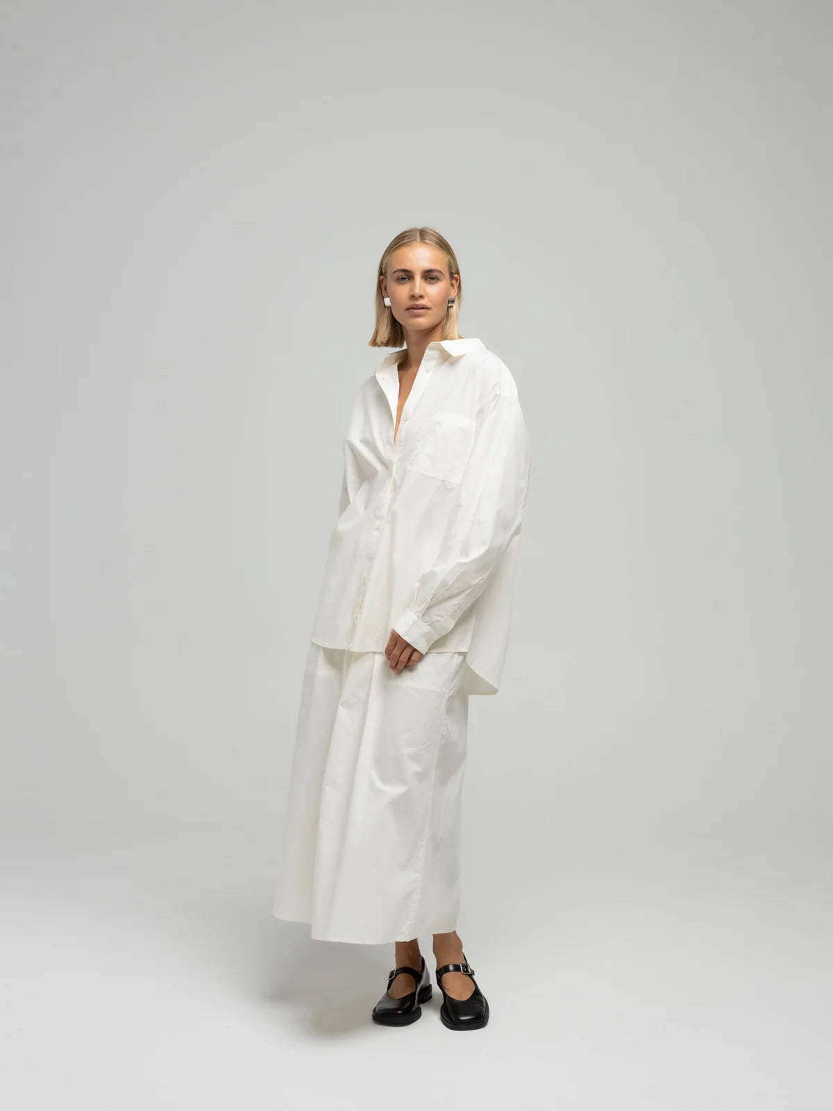 Ocean poplin skirt - Ecru