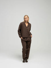 Loungesæt - brown seersucker