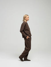 Loungesæt - brown seersucker