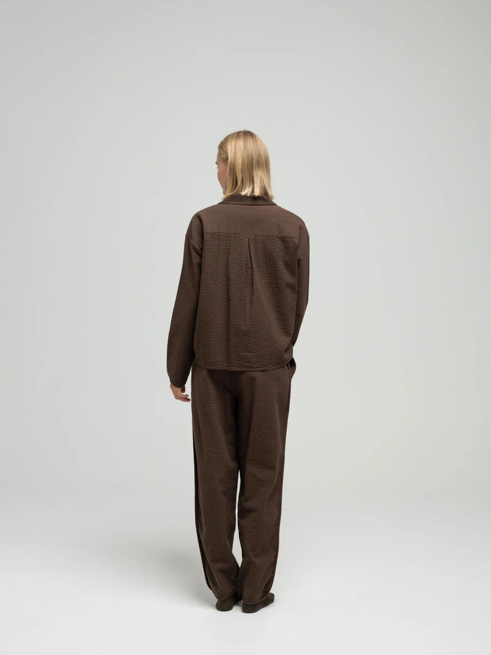 Loungesæt - brown seersucker