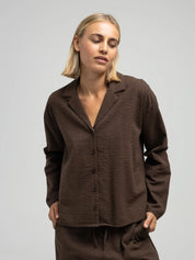 Loungesæt - brown seersucker